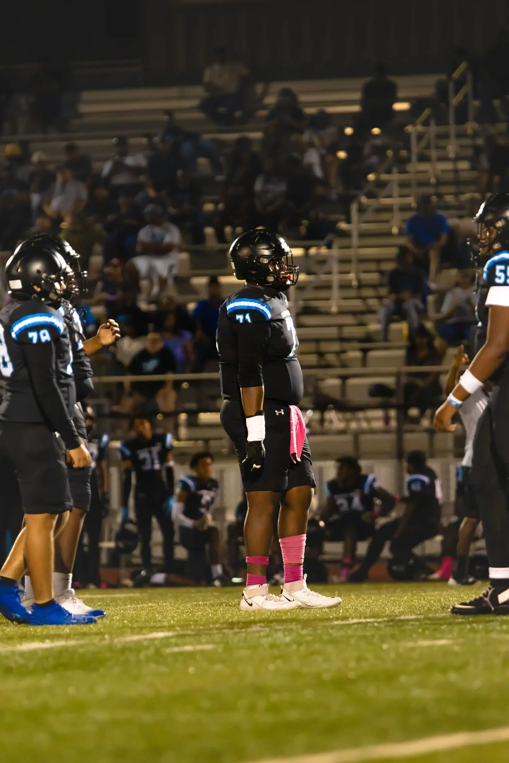Makai Edwards standing on the football field